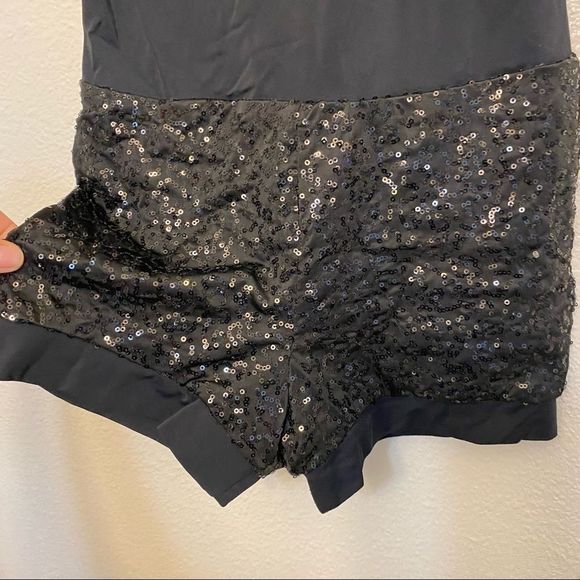 WEISSMAN Dance jazz Costume black sequin biketard CONFIDENT 10349 SA Adult -S - Picture 5 of 13